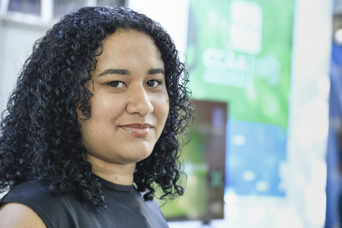 Olga Mariane é graduanda em Medicina Veterinária e esteve presente no evento. (foto: Adilson Andrade/Ascom UFS)